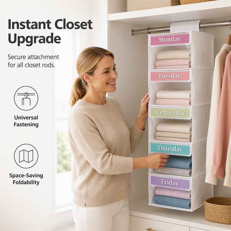 5-Shelf Hanging Closet Organizer