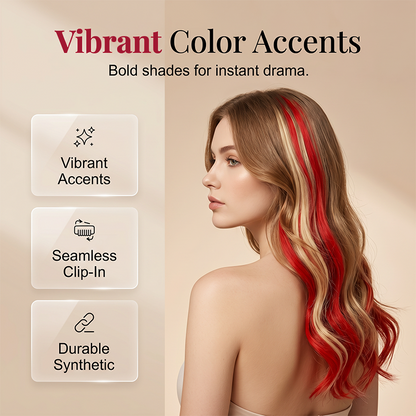 12PCS Straight Clip-In Colored Hair Extensions