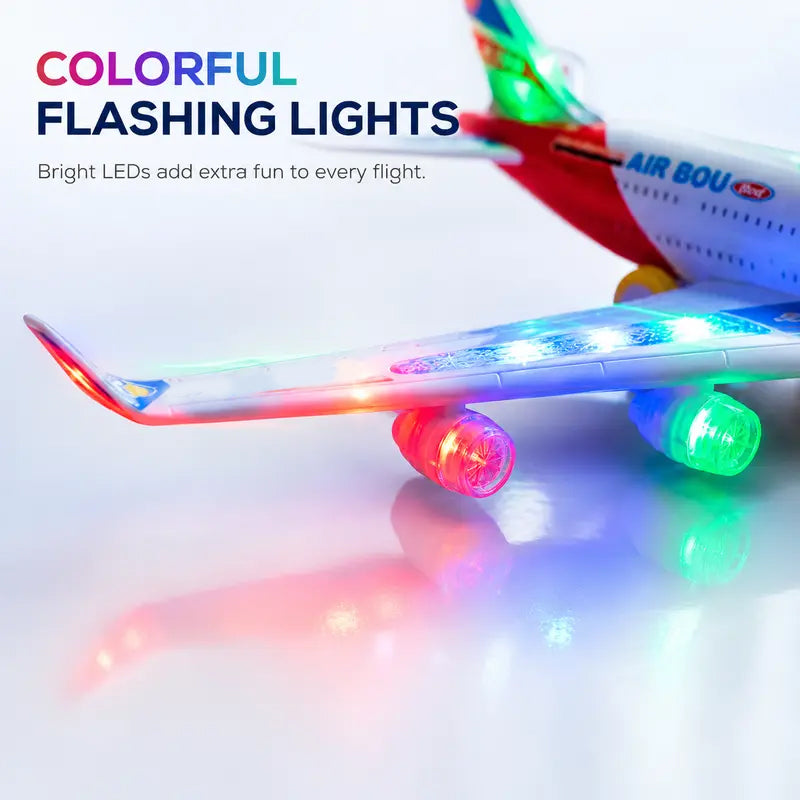 🥳2026 HOT SALE🥳💞50K+ SOLD! ✈️🎁 Electric Model Aircraft – bump-and-go action, LED lights & music. Sturdy & safe for ages 3+. A gift that sparks imagination & keeps grandkids entertained for hours! 🧒✨