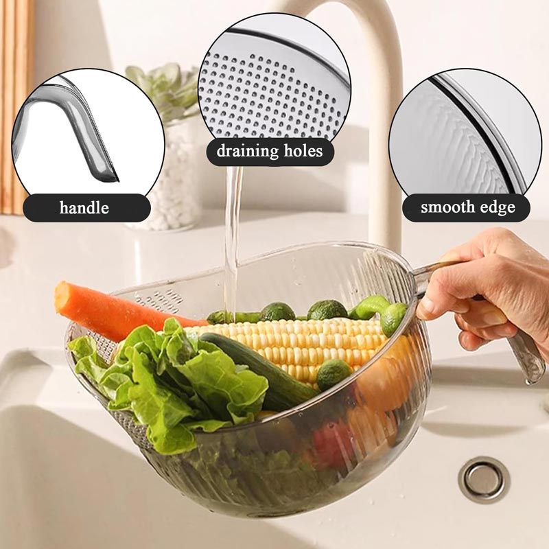 📢📢50% OFF & In Stock⏰ Wash Rice Without Losing a Grain – Fine Mesh Colander Bowl with Handle. UK Stock ✨