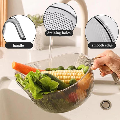 📢📢50% OFF & In Stock⏰ Wash Rice Without Losing a Grain – Fine Mesh Colander Bowl with Handle. UK Stock ✨