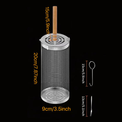 Rolling Grilling Basket for Outdoor BBQ