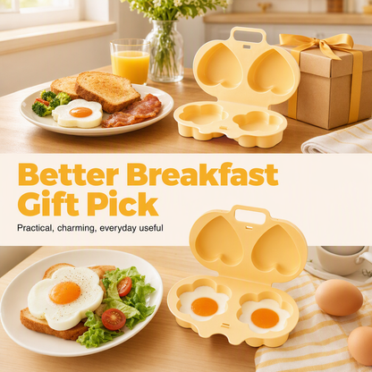 Microwave Egg Poacher with Heart and Flower Shapes