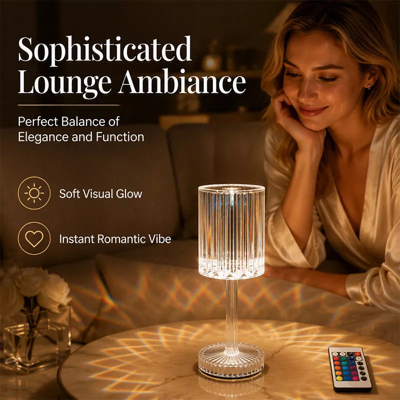 Acrylic Touch Rose Crystal Table Lamp