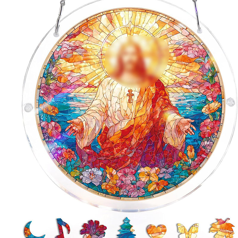 Acrylic Sunset & Sea Jigsaw Puzzle Window Hanging