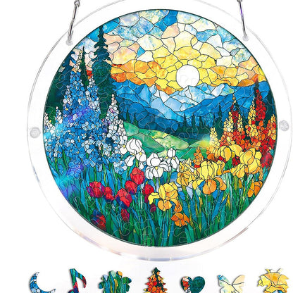 Acrylic Sunset & Sea Jigsaw Puzzle Window Hanging