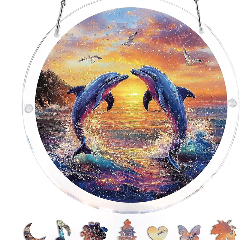 Acrylic Sunset & Sea Jigsaw Puzzle Window Hanging