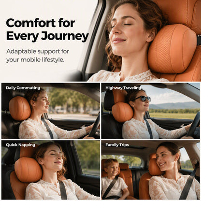 🛋️ 50% OFF NOW! 🚗 Ergonomic Car Headrest – 3D Neck Support, Slow Rebound Memory Foam & Nappa Leather – Say Goodbye to Neck Fatigue 🛌