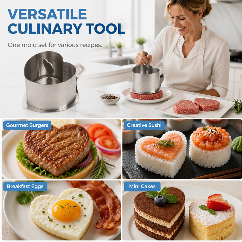 Stainless Steel Burger Press and Mold Set