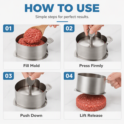 Stainless Steel Burger Press and Mold Set