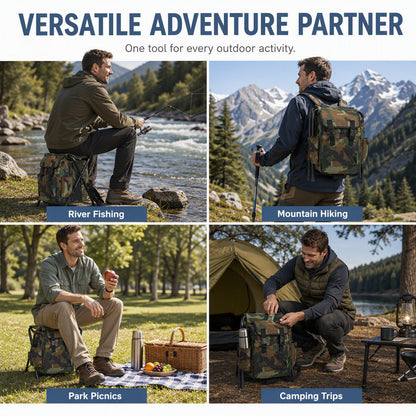 Portable Folding Chair Backpack 2-in-1 Outdoor Camping Stool