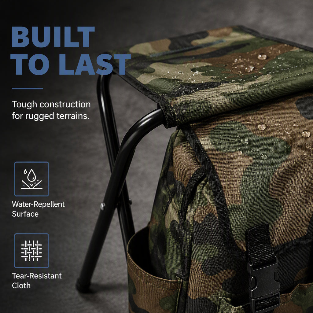 Portable Folding Chair Backpack 2-in-1 Outdoor Camping Stool