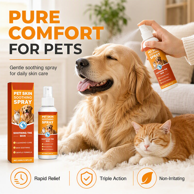 🐾 Pet Skin Soothing Spray – Gentle Itch Relief & Hydrating Care for Dogs & Cats