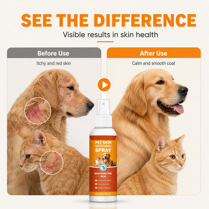 🐾 Pet Skin Soothing Spray – Gentle Itch Relief & Hydrating Care for Dogs & Cats