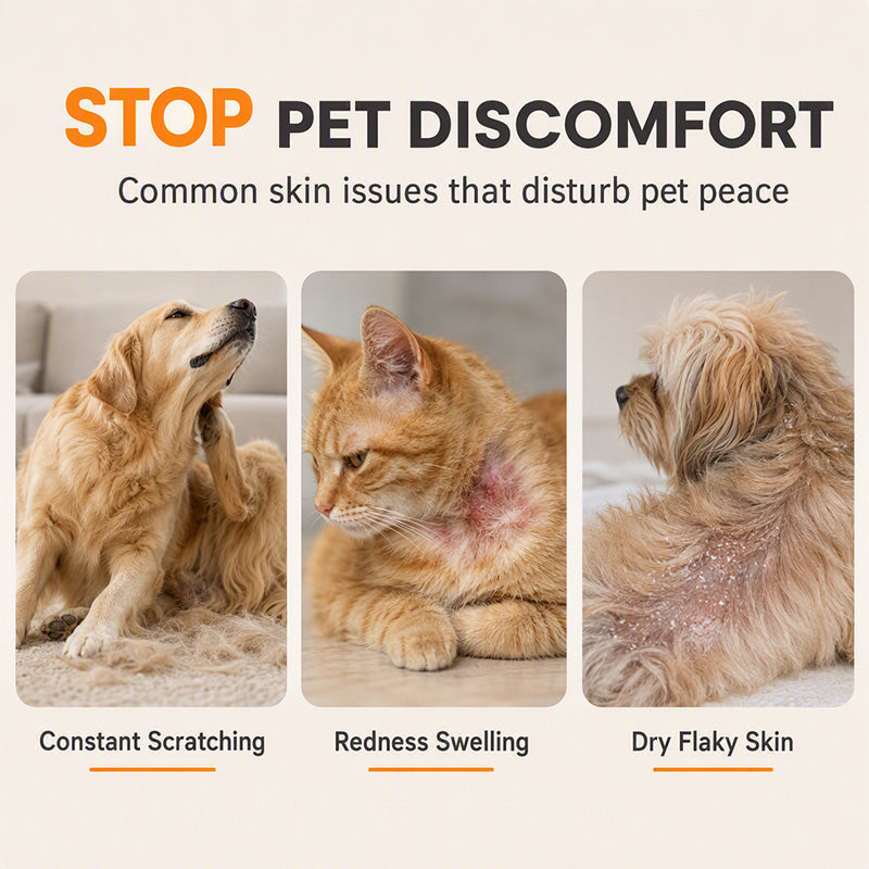 🐾 Pet Skin Soothing Spray – Gentle Itch Relief & Hydrating Care for Dogs & Cats