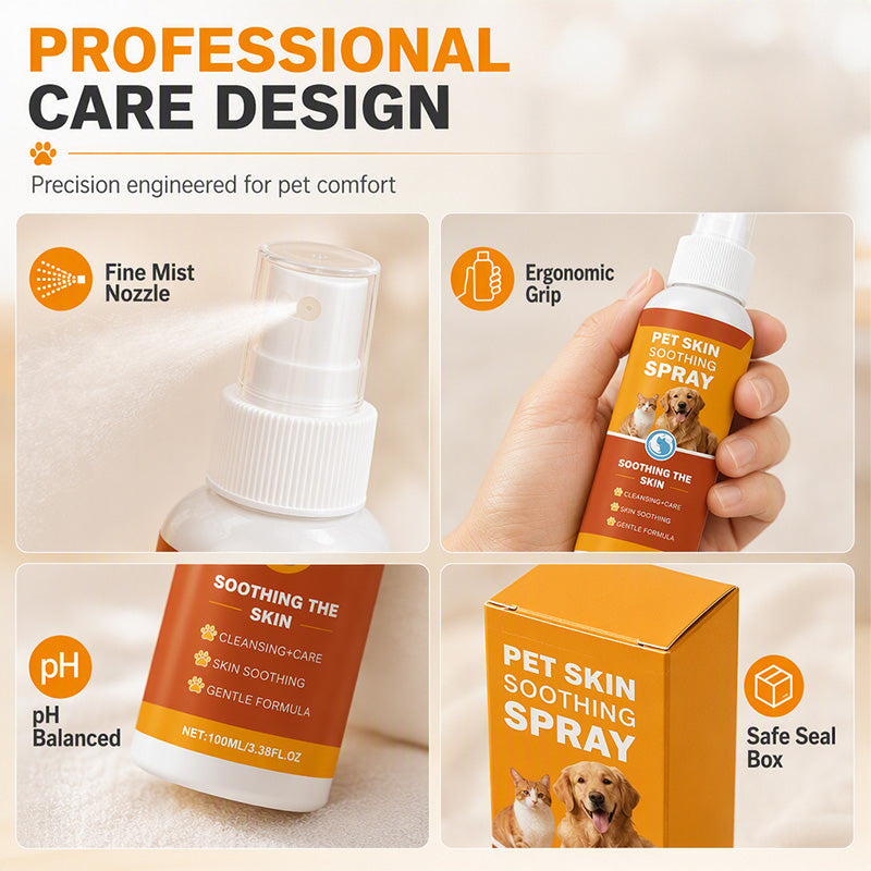 🐾 Pet Skin Soothing Spray – Gentle Itch Relief & Hydrating Care for Dogs & Cats