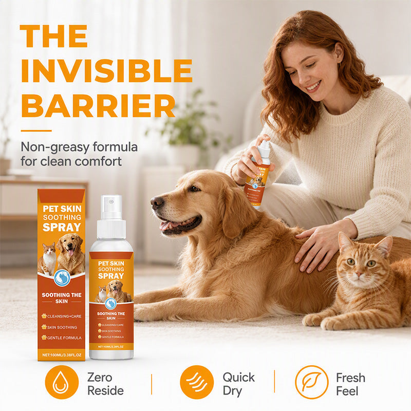 🐾 Pet Skin Soothing Spray – Gentle Itch Relief & Hydrating Care for Dogs & Cats