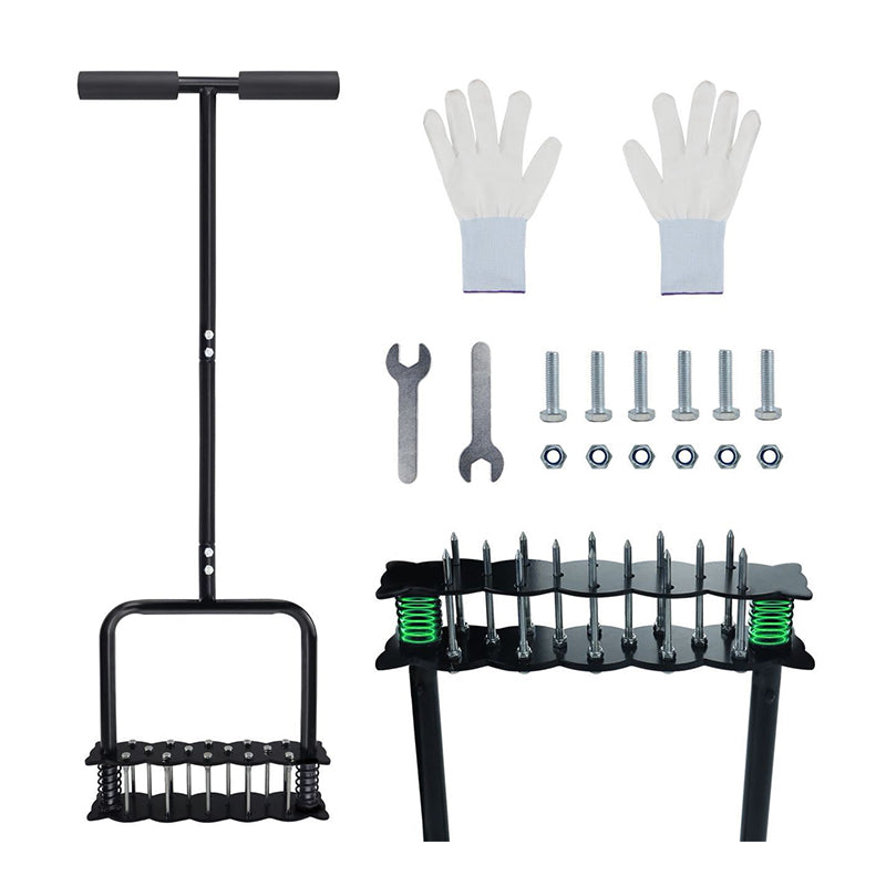 🌱 Heavy-Duty Manual Lawn Coring Aerator – Carbon Steel Soil Plug Aerator with Spring Ejection