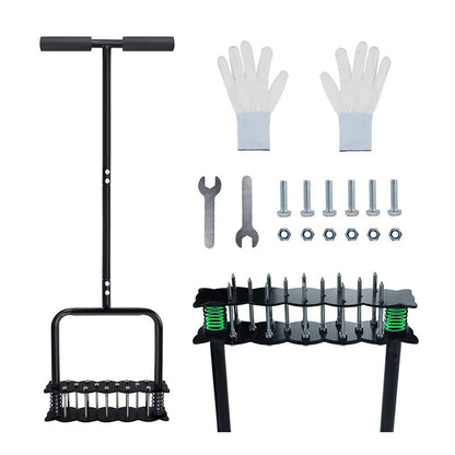 🌱 Heavy-Duty Manual Lawn Coring Aerator – Carbon Steel Soil Plug Aerator with Spring Ejection
