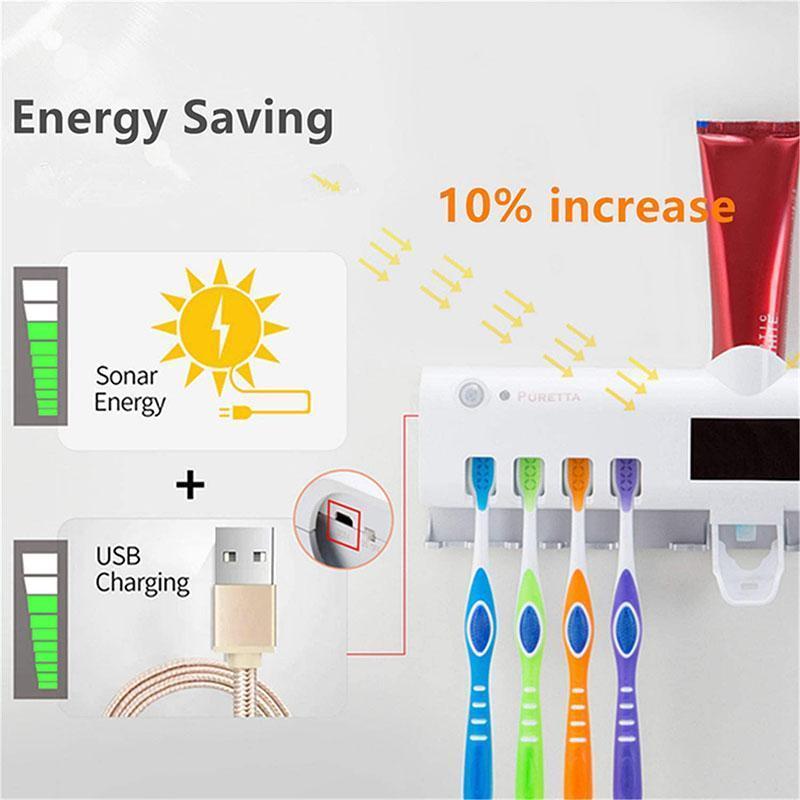 🦷🚿Wall-Mounted UV Toothbrush Sanitizer & Holder