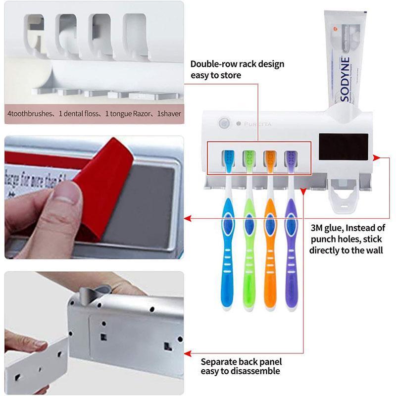 🦷🚿Wall-Mounted UV Toothbrush Sanitizer & Holder