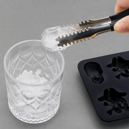 3D Skull Silicone Ice Cube Tray with Lid