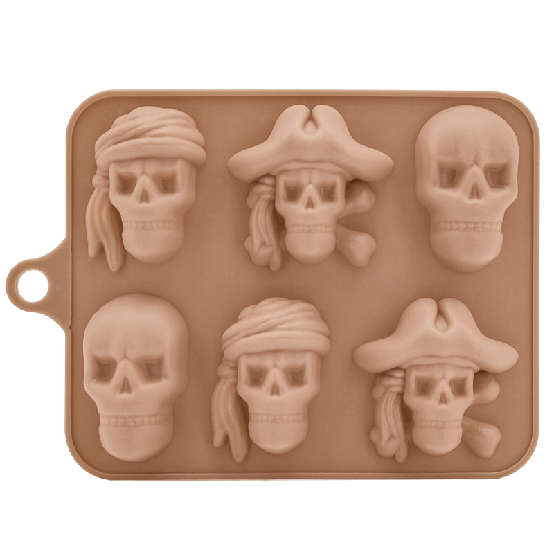 3D Skull Silicone Ice Cube Tray with Lid