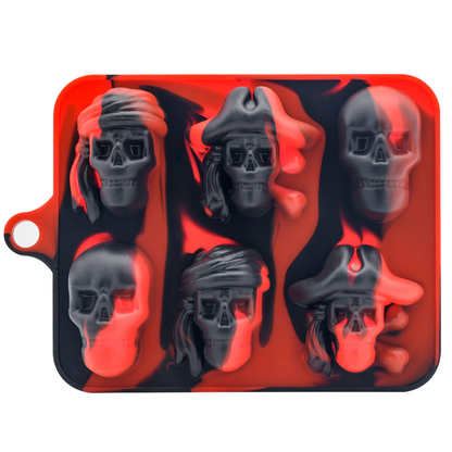 3D Skull Silicone Ice Cube Tray with Lid