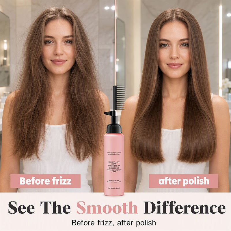 💇‍♀️ Hair Straightening Cream with Built-in Comb – Easy Smoothing Styling Tool for Sleek, Manageable Hair at Home
