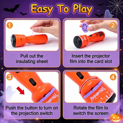 Kids Christmas Halloween Projection Flashlight Toy