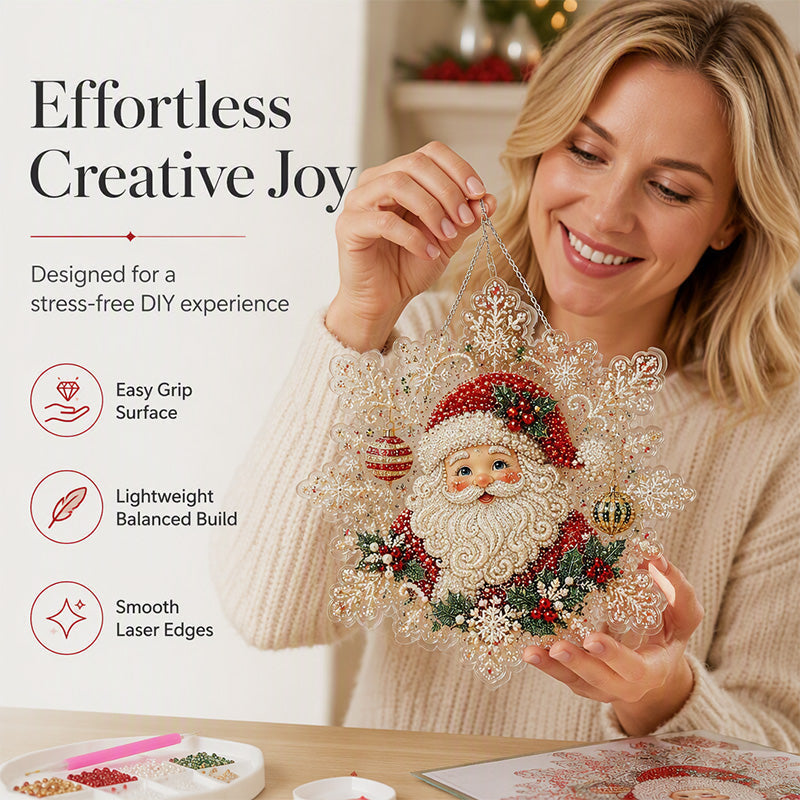 🎄 Christmas Diamond Art Hanging Kit – Sparkling DIY Holiday Ornaments for Door, Window & Wall Decor