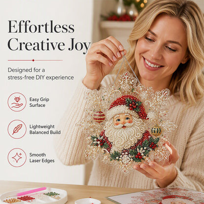 🎄 Christmas Diamond Art Hanging Kit – Sparkling DIY Holiday Ornaments for Door, Window & Wall Decor