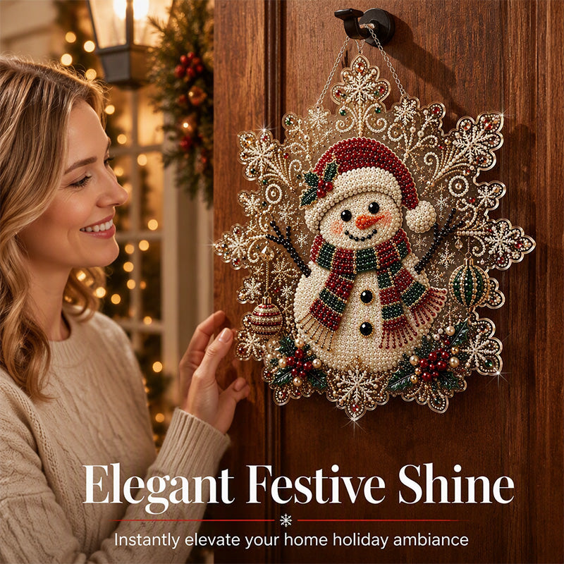 🎄 Christmas Diamond Art Hanging Kit – Sparkling DIY Holiday Ornaments for Door, Window & Wall Decor