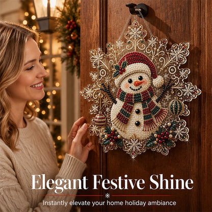 🎄 Christmas Diamond Art Hanging Kit – Sparkling DIY Holiday Ornaments for Door, Window & Wall Decor