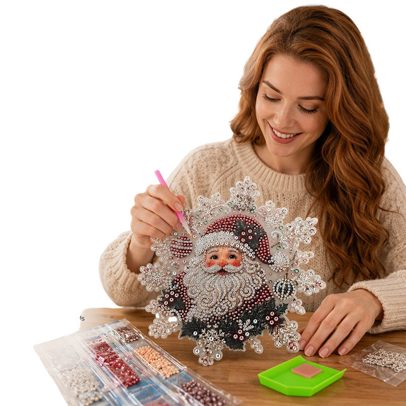 🎄 Christmas Diamond Art Hanging Kit – Sparkling DIY Holiday Ornaments for Door, Window & Wall Decor