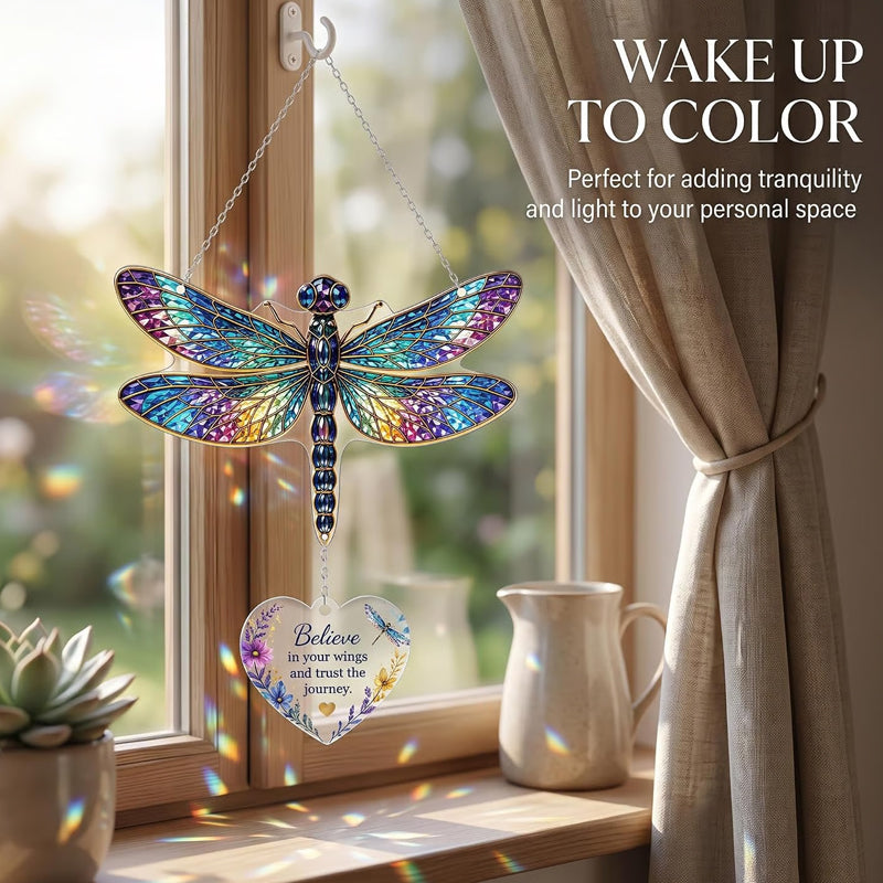 ✨ Inspirational Dragonfly Suncatcher – A Beautiful Reminder to Keep Going 🦋🌈