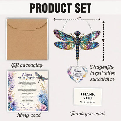 ✨ Inspirational Dragonfly Suncatcher – A Beautiful Reminder to Keep Going 🦋🌈