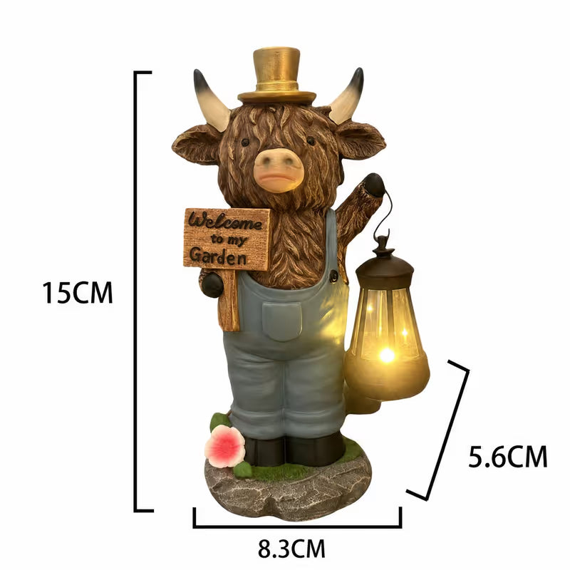 Solar Powered Highland Cow Night Light