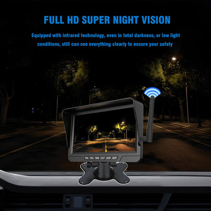 🚛 Drive With Confidence! Wireless 1080P HD Backup Camera – Split-Screen System for Trucks & RVs