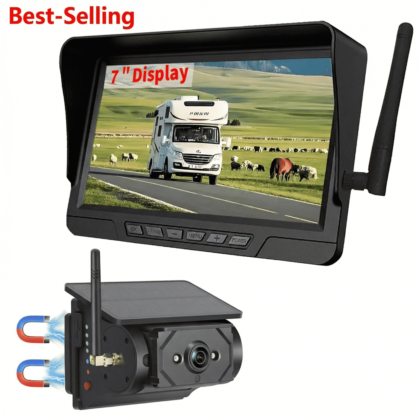 🚛 Drive With Confidence! Wireless 1080P HD Backup Camera – Split-Screen System for Trucks & RVs