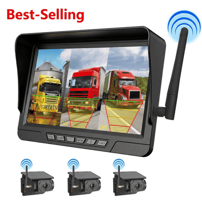🚛 Drive With Confidence! Wireless 1080P HD Backup Camera – Split-Screen System for Trucks & RVs