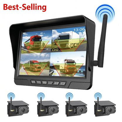 🚛 Drive With Confidence! Wireless 1080P HD Backup Camera – Split-Screen System for Trucks & RVs