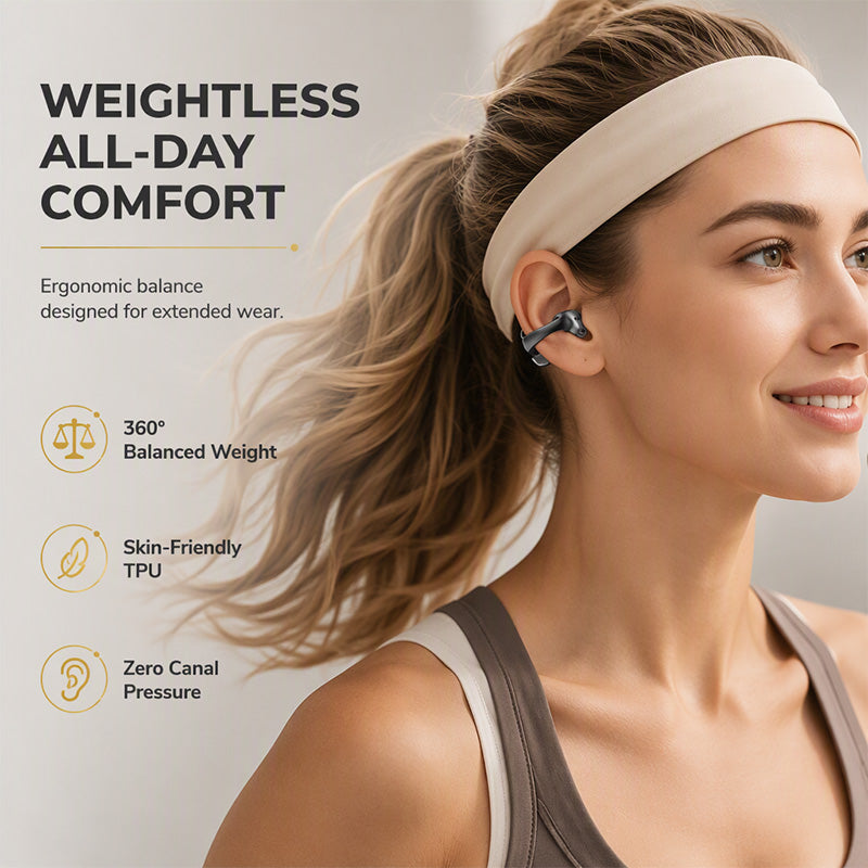 🎧 Open-Ear Clip-On Bluetooth Earbuds – Lightweight, Secure & Comfortable All Day