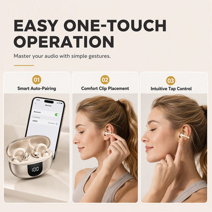 🎧 Open-Ear Clip-On Bluetooth Earbuds – Lightweight, Secure & Comfortable All Day