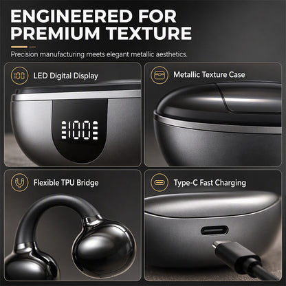 🎧 Open-Ear Clip-On Bluetooth Earbuds – Lightweight, Secure & Comfortable All Day