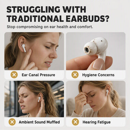 🎧 Open-Ear Clip-On Bluetooth Earbuds – Lightweight, Secure & Comfortable All Day