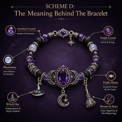 💜 Gothic Purple Rhinestone Halloween Bracelet