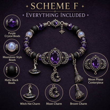 💜 Gothic Purple Rhinestone Halloween Bracelet