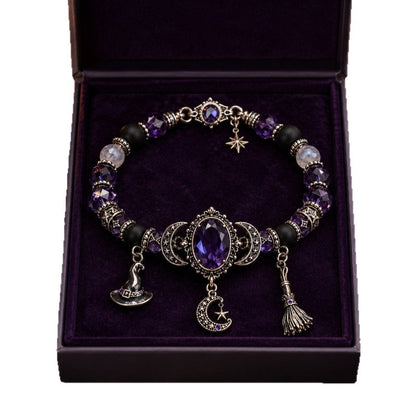 💜 Gothic Purple Rhinestone Halloween Bracelet