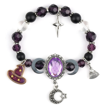 💜 Gothic Purple Rhinestone Halloween Bracelet